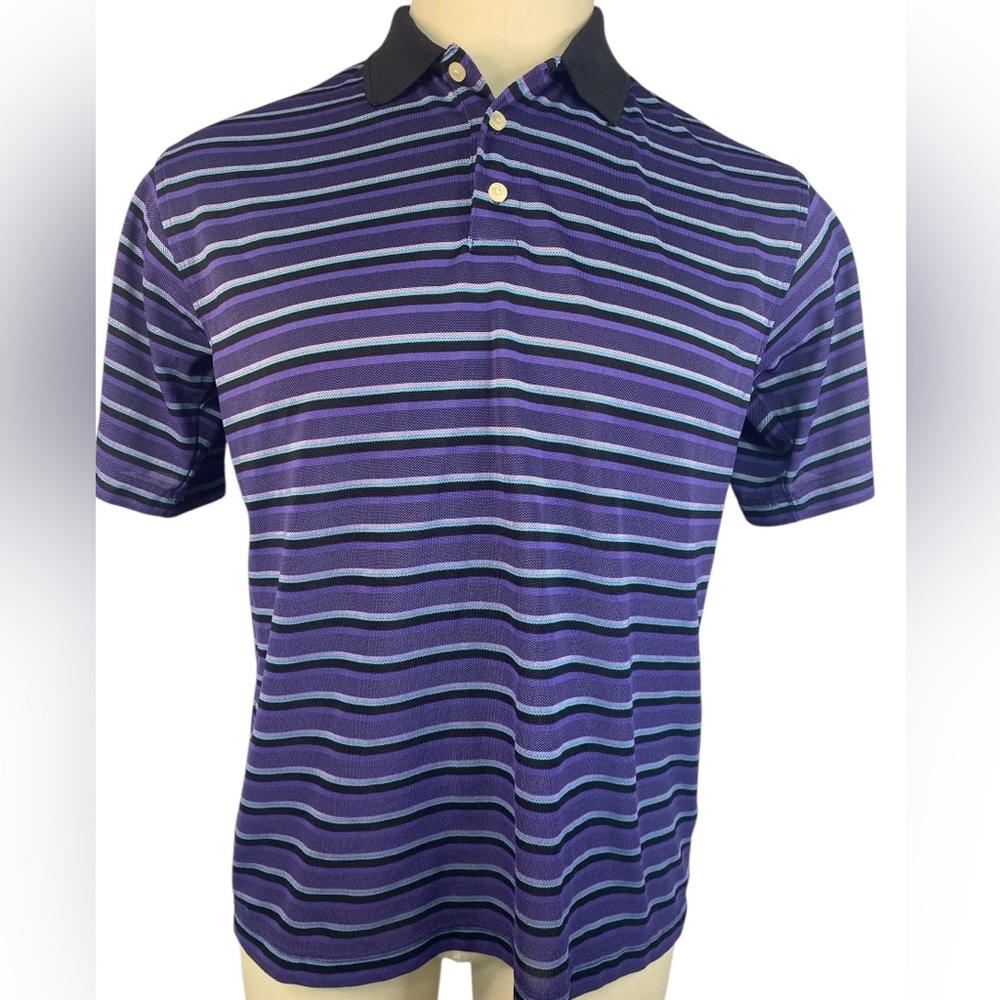 Bolle Golf Striped Purple Polo Shirt Men’s Medium